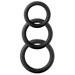 Shots Toys Lot de 3 cockrings Twiddle Noir